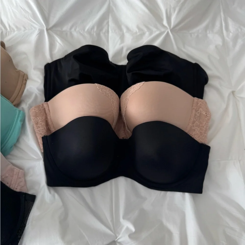 Victoria's Secret Lace Accent Bra Set - Black, Pink, Mint - Picture 3 of 10